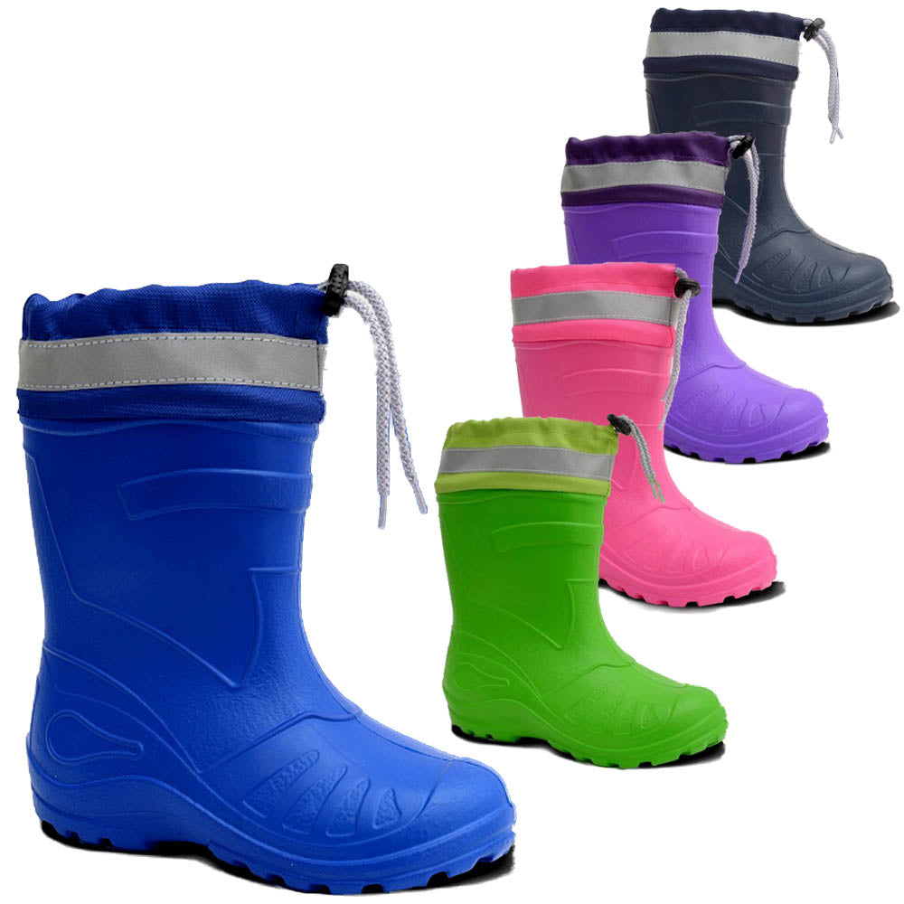 Kinder Gummistiefel Wasserdicht Gefüttert - Leichte Regenstiefel Mit Cartoon-Print